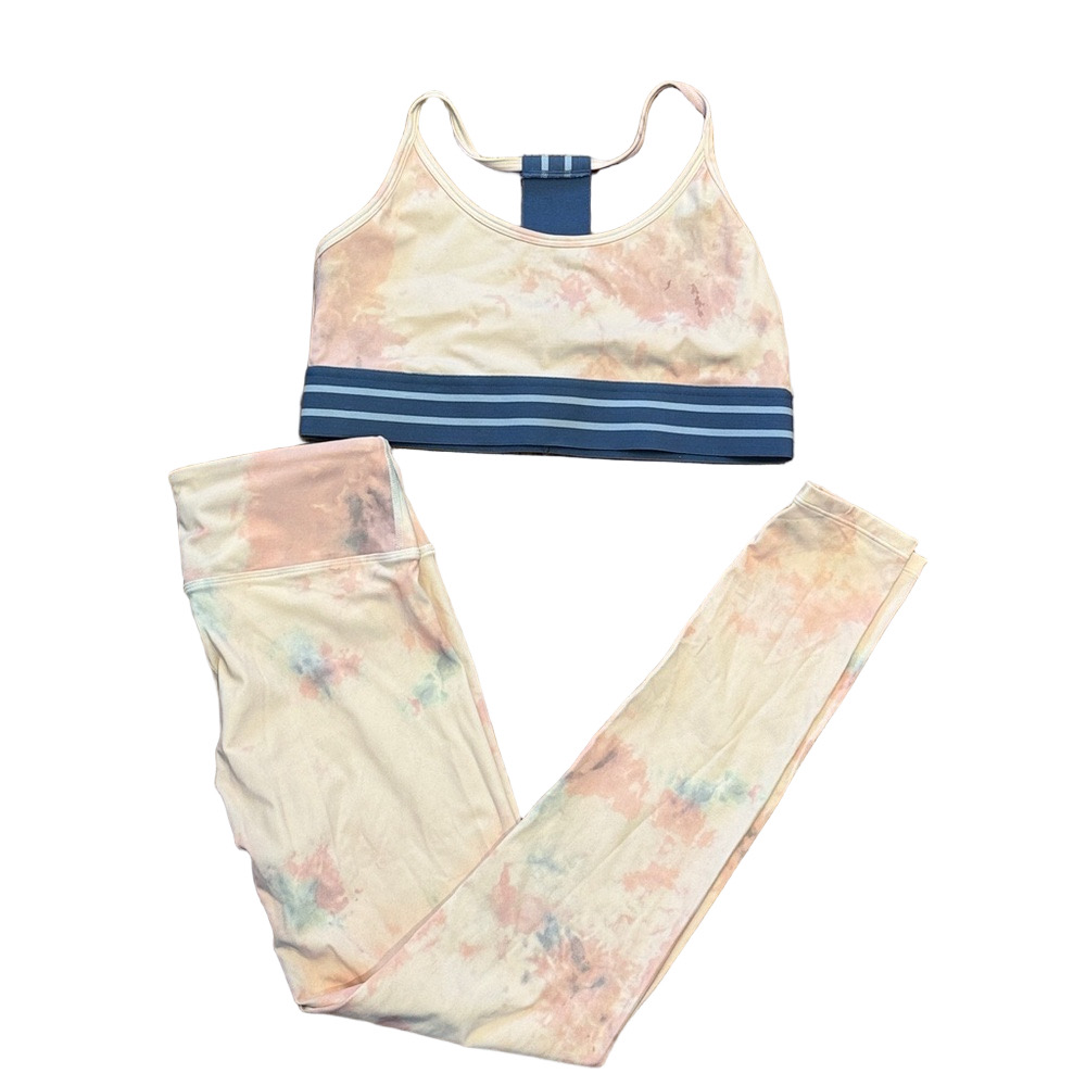 NOLI  Cloud Yoga Set, Tie Dye Pastel (Leggings + Bra) | Size Small